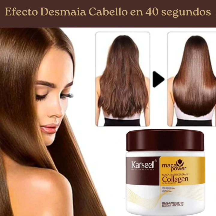 Máscara Desmaia Cabello - Karseell Colágeno 500ml [Hidratación, Controla el Frizz, Alinea y Alisa]